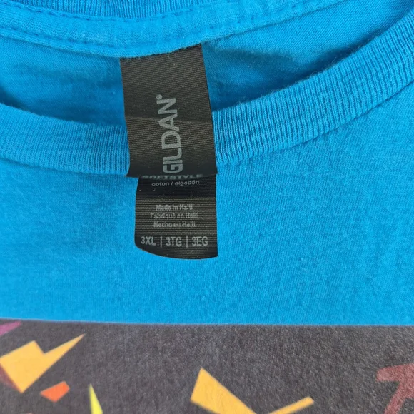 Tina Turner Art To Wear  Blue T Shirt Womans Size 3X S/S Artsy Festival Concert - Picture 2 of 3